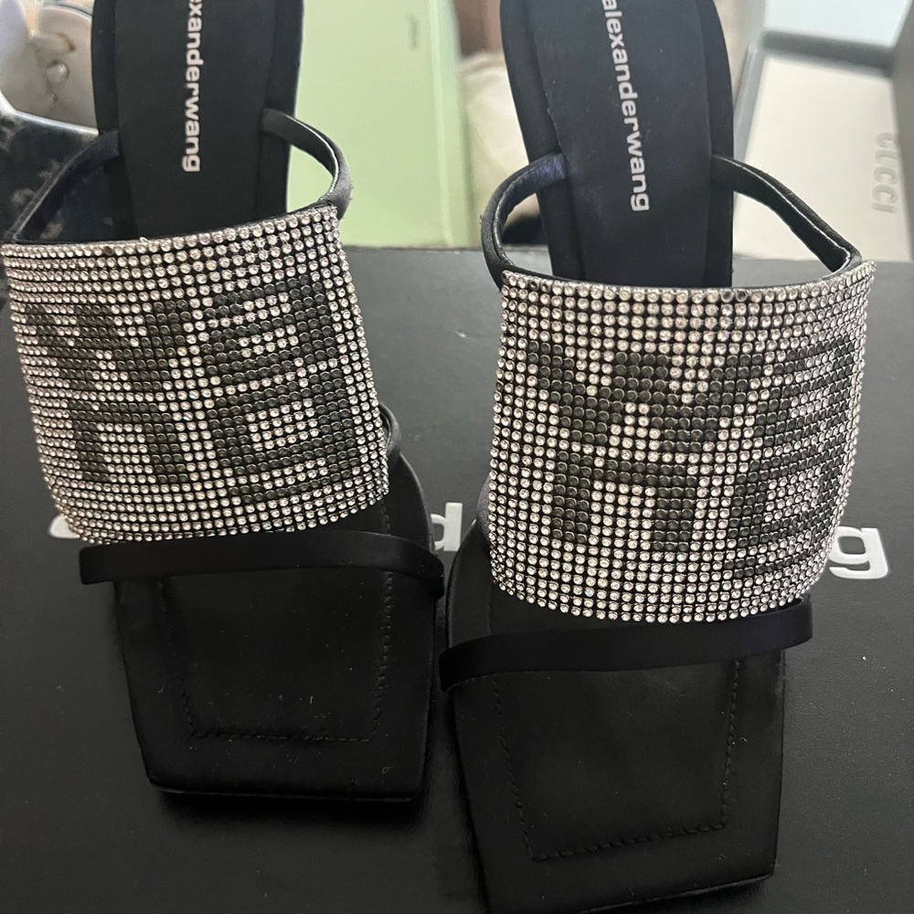 Alexander Wang Black Crystal Heels